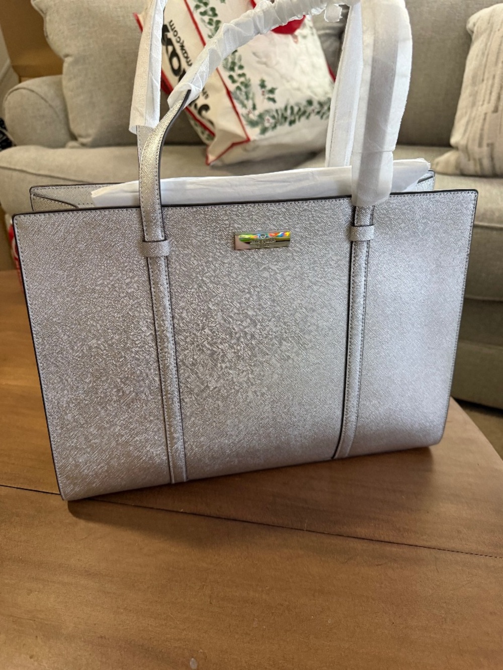Metallic Silver Kate Spade Purse & Wallet